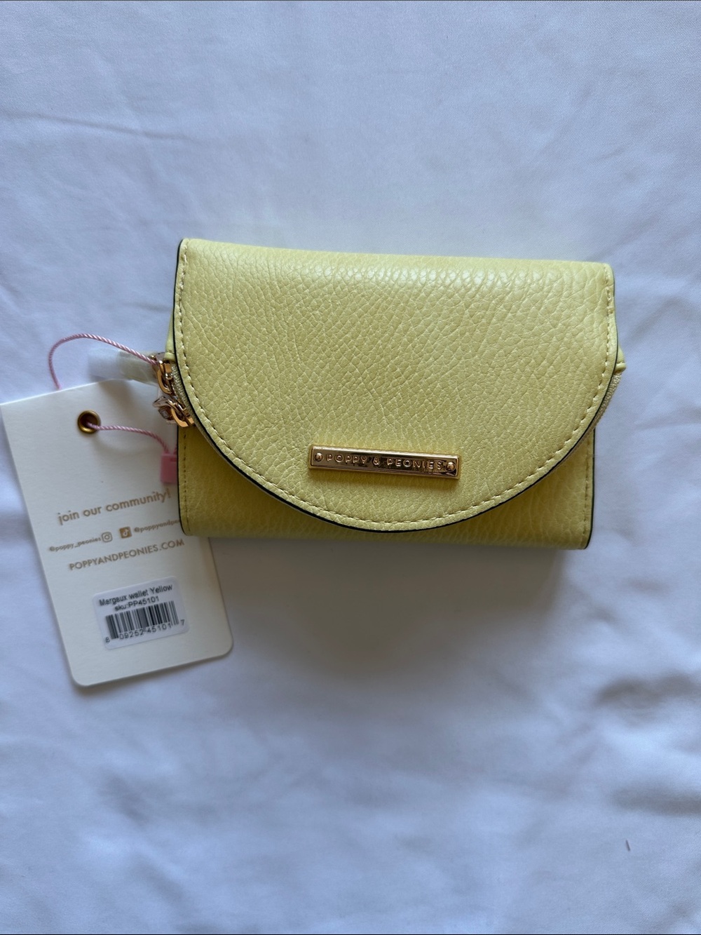 NWT Poppy & Peonies Yellow Margaux Wallet